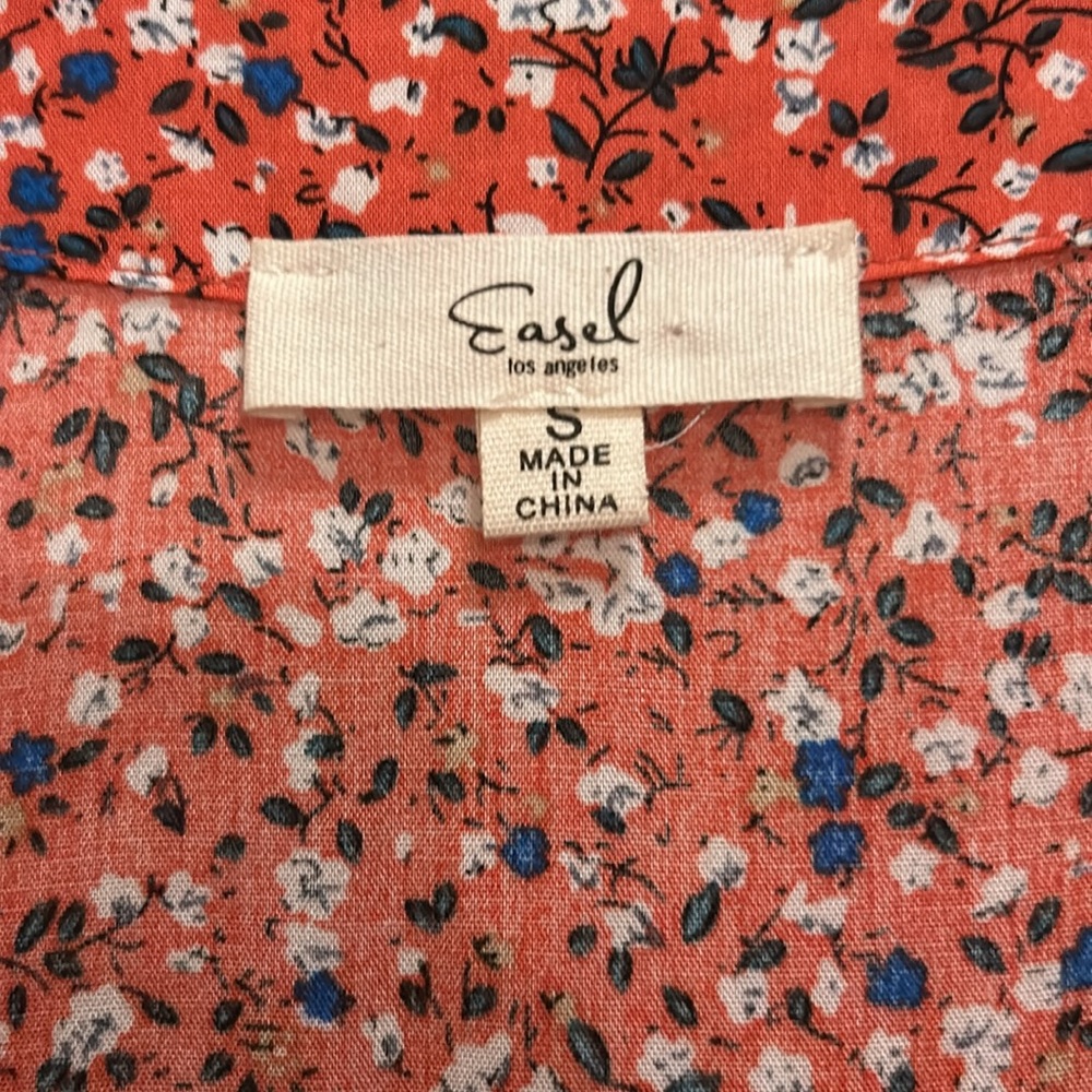 Easel small orange floral flowy dress - Picture 2 of 4